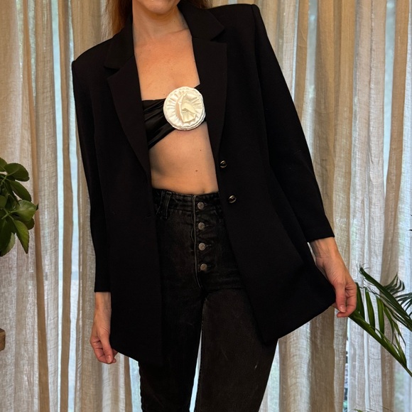 St. John Basic Knit Black Jacket by Marie Gray - Picture 2 of 7